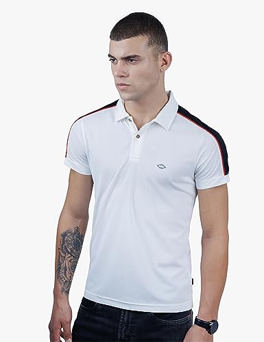 Image of Revolt Streetwear SINDICATE Men Revolt Men's Soft & Comfortable Polo T-Shirt - with Logo Branding (Midnight Navy, M)