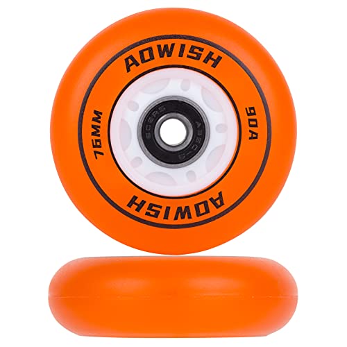 Aowish 76Mm Light Up Illuminating Rip Sticks Caster Board Wheels 90A Led Luminous Flash Waveboard Replacement Wheels W/Bearings Abec-9 For 2 Wheel Pivoting Skateboard And More (2-Pack) (Orange) #TOP1