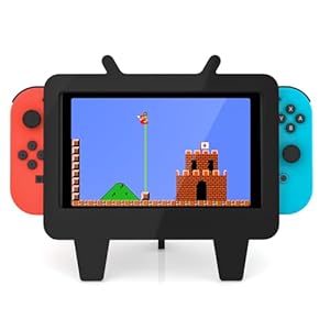 Switch Stand for Nintendo Switch, Acrylic Cute Decor Holder Playstand Compatible with Switch/OLED Console, Black (Holder Only)
