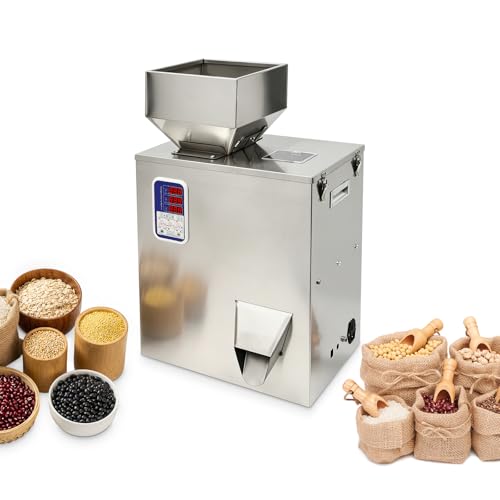 Powder Filling Machine, 1-500g Multifunction Automatic Filling and Packing Machine, 110V Powder Filler Particle Dispenser for Tea Seeds Grains Powder Flour Beans Glitter