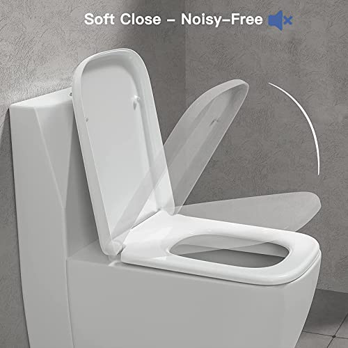 Abattant de toilette de forme carrée en polypropylène blanc durable
