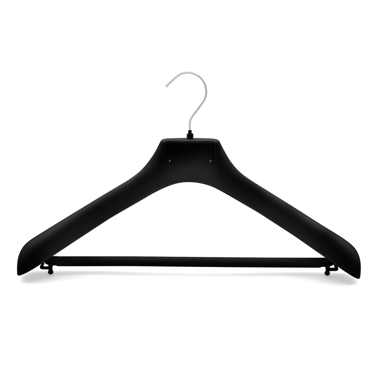 Kiroplast 12 Kleiderbügel aus Samt für Hosen Hosenhalter Jacke Schulter Breit rutschfest mit Stange Hosenleiste Mäntel Hosenhalter Beflockt Mäntel (39cm)