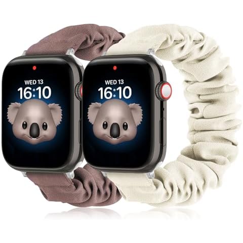 Ultra Small Scrunchie Bands Compatible with Apple Watch Band 38mm 40mm 41mm & 42mm 44mm 45mm 46mm 49mm,Cute Printed Elastic Loop Bands Compatible with iWatch Series 10/9/8/7/6/5/4/3/SE/SE2/Ultra 2/Ultra for Small Wrist Cover