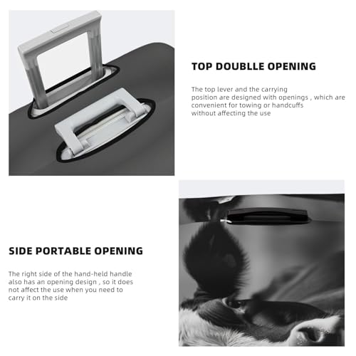 Travel Luggage Protector Cover Black White Cow Face Suitcase Covers for Luggage Fashion Washable Elastic Luggages Cover Protector Scratch Resistant Travel Essentials Suitcase Cover Fits 18-32 Inch4