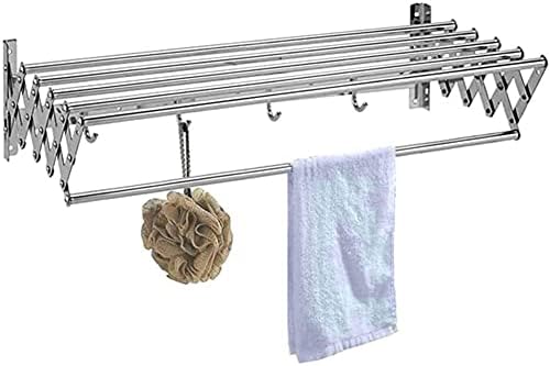 Wall-Mounted Laundry Drying Rack - 40cm Clothes Airer Towel Bar for Garment Hanging in Closet, Laundry Room & Balcony - Space-Saving Design
