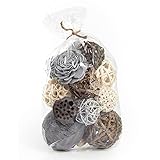 Natural Tones Vase & Bowl Fillers | Floral & Decorative Balls Home Decor (Grey Rose)