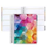 Erin Condren 12-Month Spiral Life Planner (Jul 2025 - Jun 2026), 7”x9” Weekly and Monthly Planner Calendar, 80 Lb. Text Weight Paper, Hexagon Covers, Bouquet Theme, Horizontal Layout, Platinum Coil