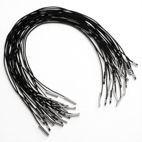 30 PCS Black Party Hat String, 11.8 Inch Elastic with Metal Ends