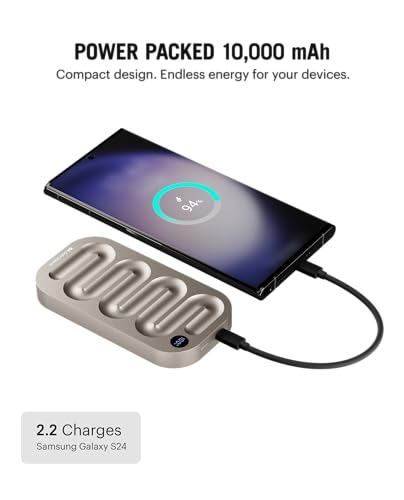 Image of DailyObjects Loop 10000 mAh Universal Aluminium Power Bank - Titanium | Multi-Layer chipset for Safety | Compatible with iPhone 16, 15,14,13,12 Series, Samsung, One Plus Smartphones