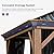PURPLE LEAF 12' X 16' Outdoor Hardtop Gazebo for Patio Galvanized Steel Double Roof Permanent Canopy Aluminum Frame Pavilion Gazebo with Netting