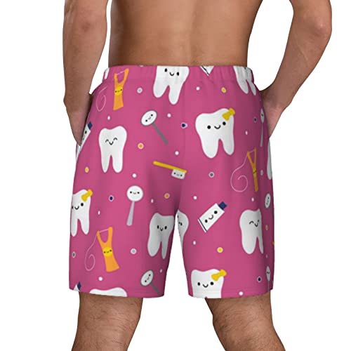 SEAEAGLE Dental Dentist Men's Double Layer Swim Trunks Beach Shorts with Compression Liner Swimwear3