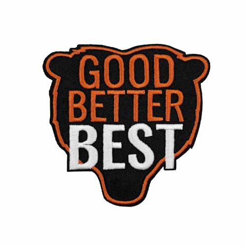 3.5 Good Better Best Bears Embroidered Iron on Patch for Football Fans