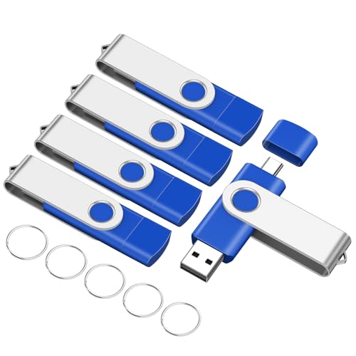Clé USB OTG 2 en 1 Type-C et USB 2.0 de 8 Go (Lot de 5) pour Smartphone et Mac