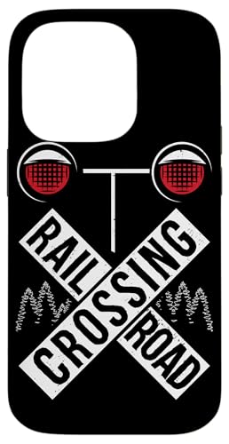 Funny Railway Railroad Crossing Locomotive Graphic Train Fan Case for iPhone 14 Pro