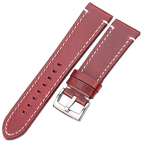 Bracelet de montre en cuir véritable 18mm 20mm 22mm marron noir