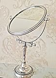 Luxus Standspiegel ANTIK VERSILBERTES Messing 45x29cm Spiegel Rund Schminkspiegel Kippspiegel Kosmetikspiegel Make-Up Tischspiegel Extra Anfertigung ArtNr:140600