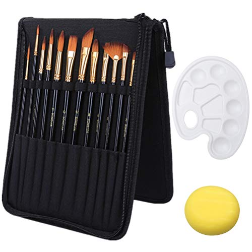 Unbraded W897K-11-N Wedong Paint Brush Set,Artist Paint Brush Set Including 12 Pcs Different Size Pating Brushes,Carrying Case cover