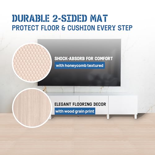 Image of Yes4All EVA Interlocking Mats, Puzzle Floor Tiles, Foam Floor Padding with Border for Furniture, Home Space, Living Room, Garage 11,22,32 SQFT