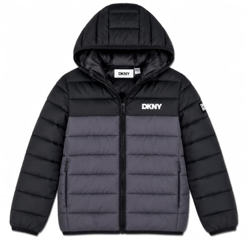 Image of DKNY Boys Winter Jacket, Midweight Puffer Coat, Weather Resistant, Hooded