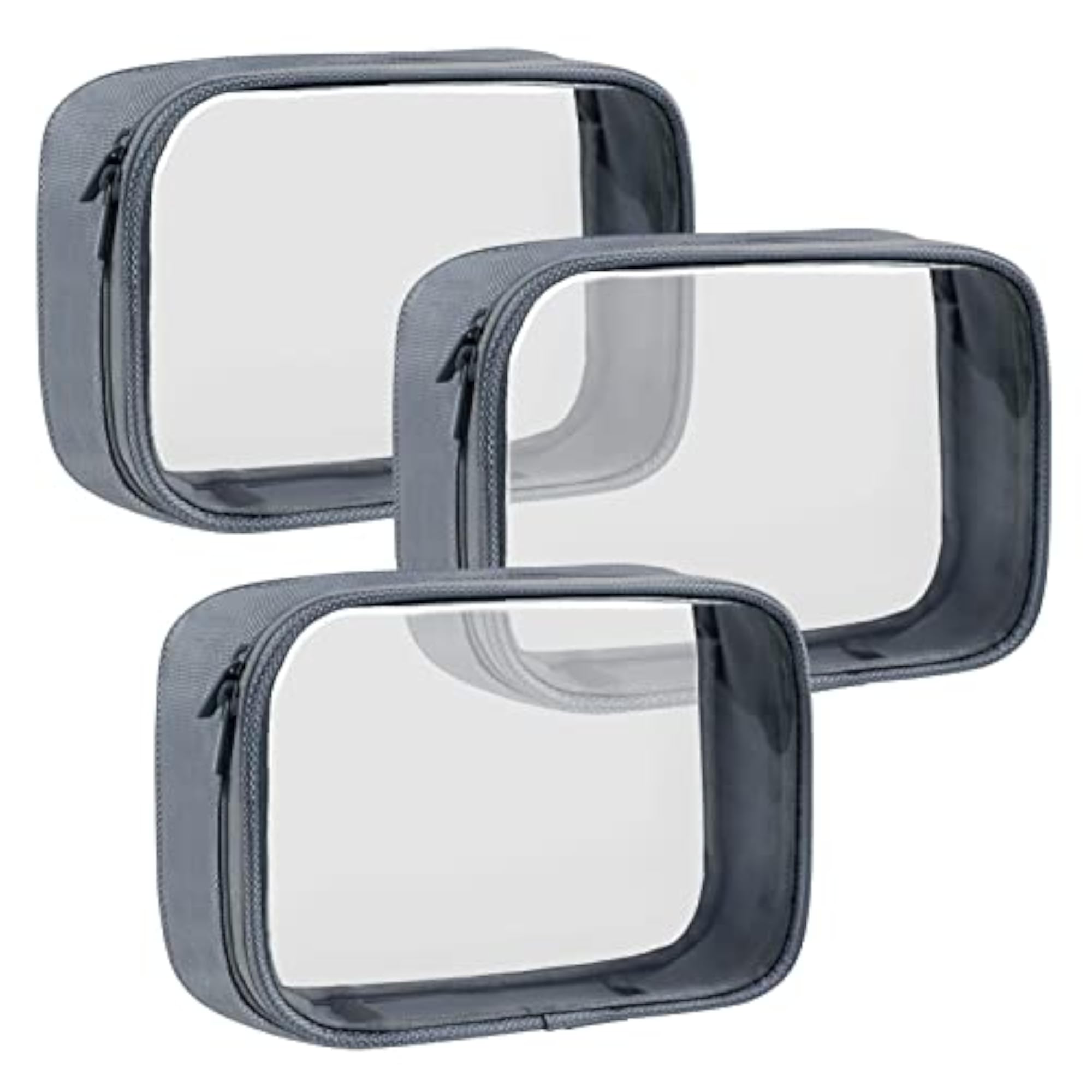 TSA Approved Clear Toiletry Bag, Quart Size 3-Pack