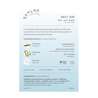 Skylar Sunkissed Dahlia and Salt Air Eau de Perfume Layering 2 Pack- Hypoallergenic & Clean Perfume for Women & Men, Vegan & Safe for Sensitive Skin- (50mL /1.7 Fl oz)