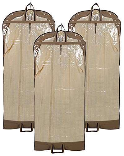 Image of Kuber Industries Non Woven 3 Pieces Long Suit Sherwani Cover (Brown) -NEWTC5872