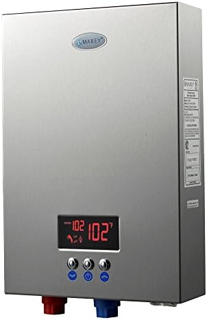 Marey ECO180 18kW 4.4 gpm 220V Self-Modulating Multiple Points of Use Tankless Electric Water Heater for the whole US territory, Small, Silver