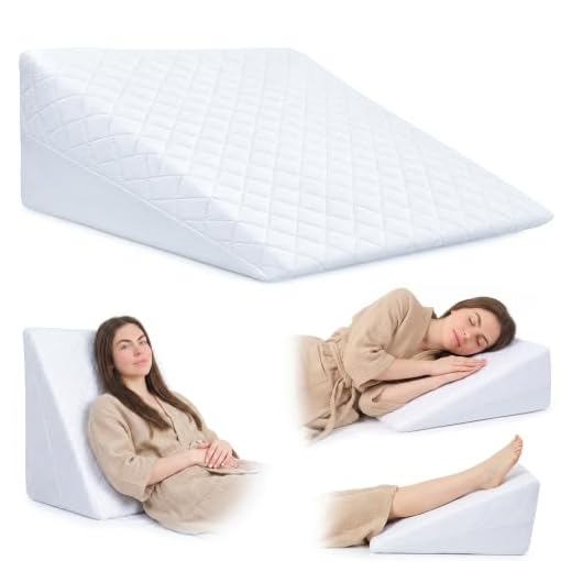 SAPPHIRE® Bed Wedge Pillow Cushion - Incline Support - For Acid Reflux Back Pain, Snoring & Heartburn - Orthopedic - Reduces Respiratory Problems - Removable Washable Cover (Foam)