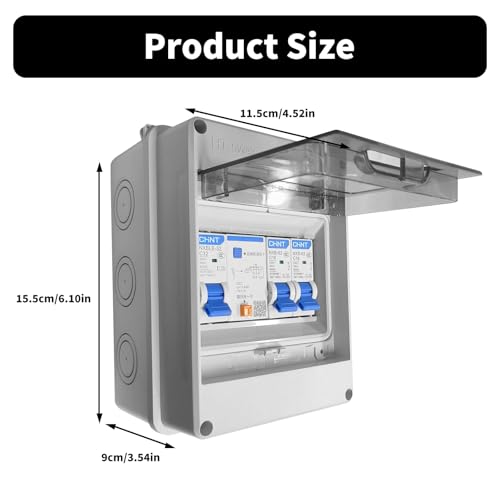 Sicherungskasten Aufputz,Kleinverteiler Aufputzmit mit fi SchalterBringen AC 32A,IP65 Waterproof,AC Trennschalter 16A+160A für Zuhause Büro