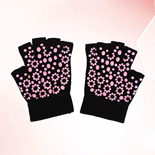 Luvas de meio dedo de algodão sem dedos da Besportble, luvas antiderrapantes para treino, luvas que