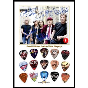 Printed Picks Company AC/DC New Gold Edition Guitar Pick Display with ...