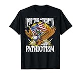 I Put Tism in Patriotism Raccoon Bald Eagle 4th of July USA T-Shirt