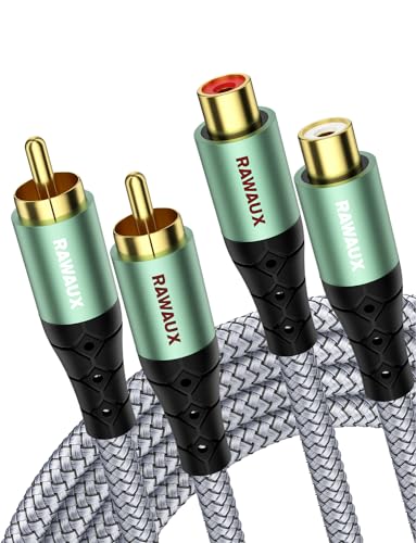 Amazon | RAWAUX 2RCA 延長ケーブル サブウーファー 2RCA オス to メス