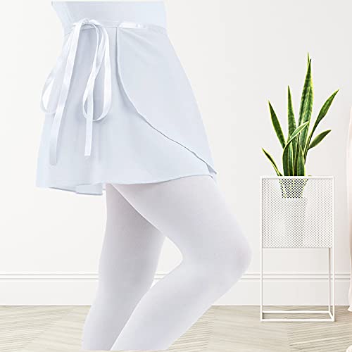 Soudittur Ballet Wrap Skirts Chiffon Dance Skirt For Toddler/Girls/Women (White, Small) #TOP1