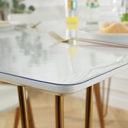 Ostepdecor Clear Table Protector, 32 X 32 Inch Clear Table Cover Protector, 1.5Mm Thick Plastic Table Cover Clear Table Pad Tablecloth Protector, Clear Desk Pad Mat For Coffee Table #TOP2