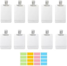 10pcs Travel Pouches for Toiletries, Leak Proof Travel Fluid Makeup Packing Bag, TSA Approved Squeeze Pouches Travel Liquid Container, Plastic Pouch for Lotion Shampoo White