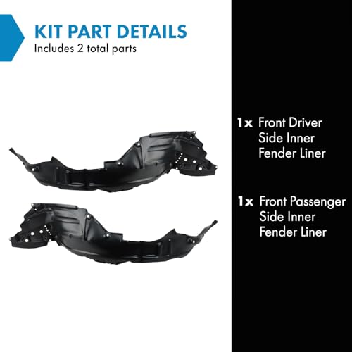 Image of TRQ Front Inner Fender Liner Set Compatible with 2011-2015 Scion xB SC1248109 SC1249109