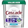 Cascade Platinum Dishwasher Pods, Dishwasher Detergent, Dish Detergent Soap, Fresh, 71 count