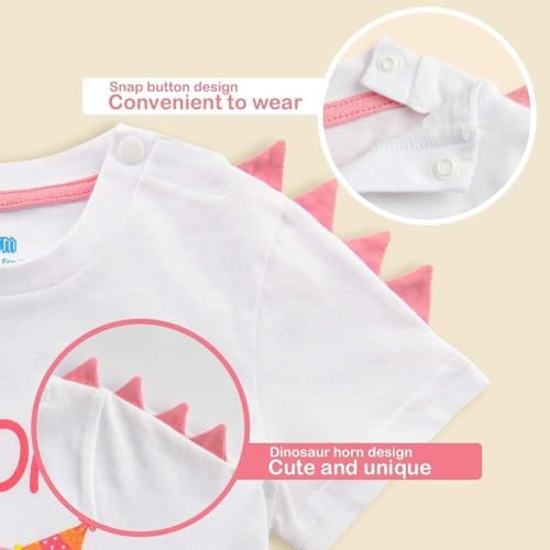 Baby Geburtstag Shirt Dinosaurier T-Shirt Mädchen Kurzarm Geschenk