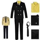 HUFEKA Sanji cosplay Costume Chef Sanji Uniform Black Suits Shirt Jacket with Wig