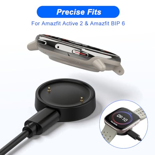 Image of ZORBES Compatible with Amazfit Active 2A2437 /Bip 6A2435, 3.3ft USB Smart Watch Magnetic Charging Cable Charger Dock, 5V1A 5W