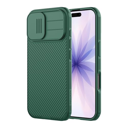 Image of Nillkin for iPhone 17 Case with Slide Camera Cover, Thin Slim Fit, Shockproof Protective, Protector Privacy, Phone Case iPhone 17 Camera Lens Protector 6.3 inch, Green