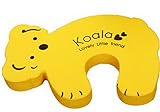 Segura y duradera. Infantil del bebé de dibujos animados seguridad de la puerta Tope de puerta Prevenir pellizcar la mano (amarillo koala)