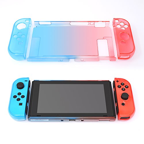 Image of FYOUNG Switch Protective Case and Screen Protector Set, Dockable Cover Hard Shell for Switch Console Accessories, Travel-Friendly(Blue&Red, for Switch 1 6.3 inch)