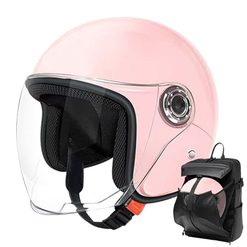 Casco de Moto Ligero | Casco Abierto de Motocicleta | Equipo de protección Transpirable con Visera para Hombre y Mujer | Desplazamiento al Aire Libre Scooter Moto Deportiva