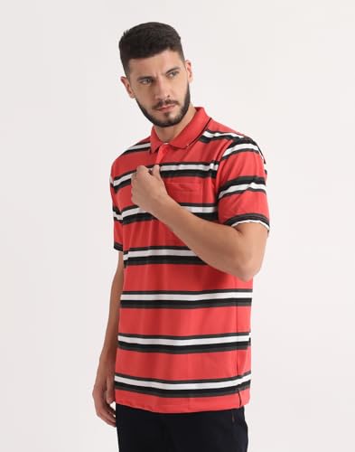 Image of INKKR Highflay Striped Men Regular Fit Polo Neck T-Shirt Combo