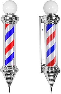 36 Inch Rotating Barber Shop Pole, Hair Salon Rolling Red White Blue Light Sign,Suitable for Hair Salons and Beauty Salons,Red White Blue