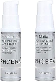 2Pcs Makeup Primer For PHOERA All Matte Oil Free Full Coverage Foundation Base Long Lasting Hydrating Smoothing Moisturizing Makeup Base Matte Face Foundation Primer (18ml)