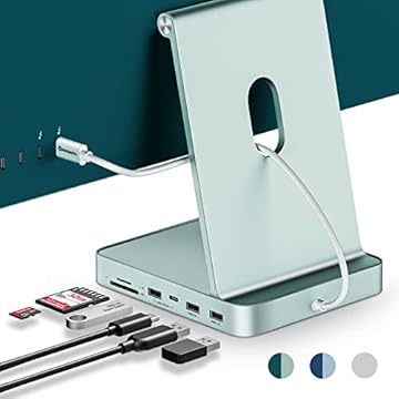 Hub USB C para iMac de 24 polegadas 2021/2023/2024, hub USB minisopuru iMac suporta SSD M.2 NVMe, acessórios iMac para iMac M1/M3/M4, adaptador USB iMac com USB A/C 10Gbps, SD/TF, SSD M.2 (não