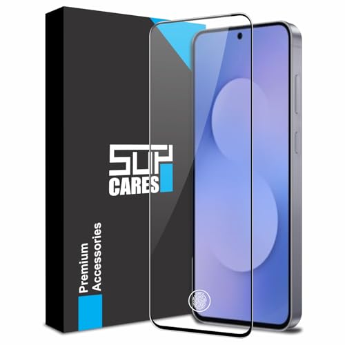 Image of SupCares Tempered Glass for Samsung Galaxy S25 FE (6.7 Inch) With Installation Kit | 9H Edge to Edge Screen Protector | Black